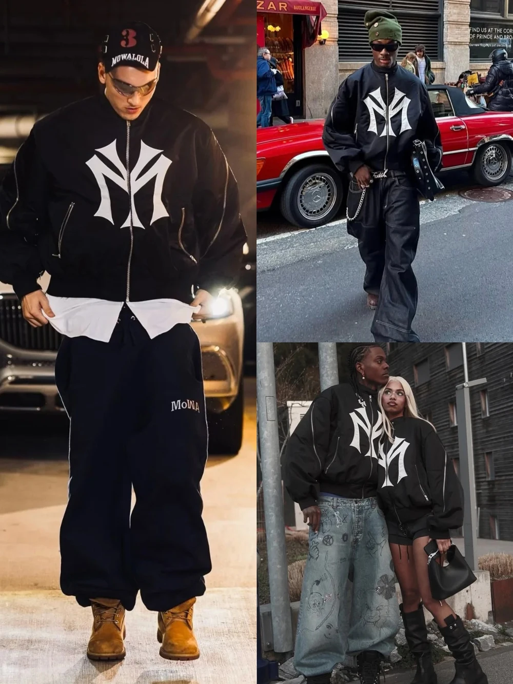 

MA-1 Функциональная мужская куртка-бомбер Mowalola, черная бейсбольная куртка большого размера в стиле ретро, мужская куртка