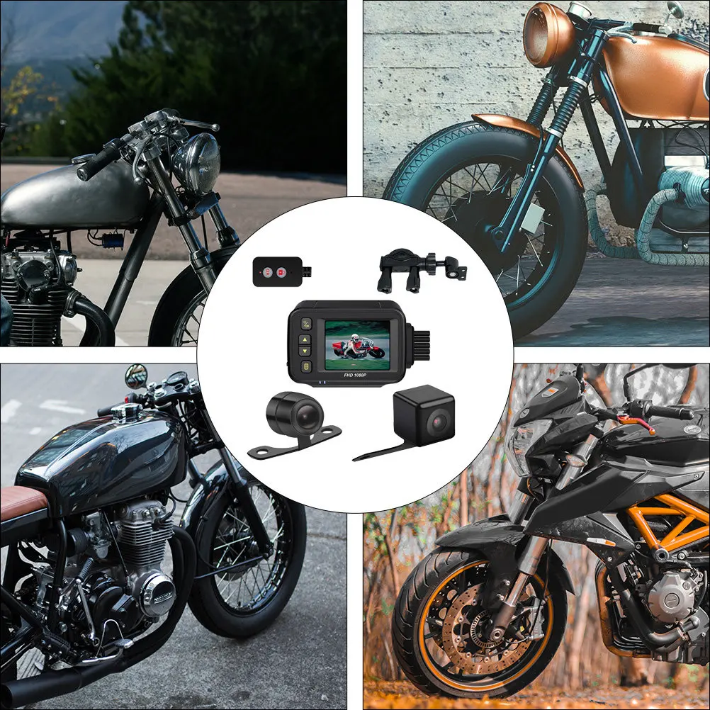 

Видеорегистратор для мотоцикла 1280*720P (фронтальная камера) 640*480P (задняя камера), водонепроницаемый, HD-видео, три сенсора, поддержка нескольких языков