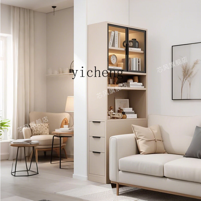 

zz solid wood sofa side cabinet side household corner crevice storage bedroom storage narrow cabinet