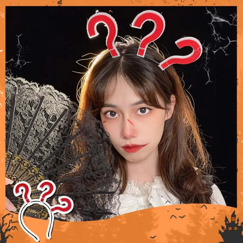 

Забавная повязка на голову с вопросительным знаком на Хэллоуин, плетеные волосы, реквизит для косплея, повязка на голову для косплея, головной убор на Хэллоуин, мужской головной убор