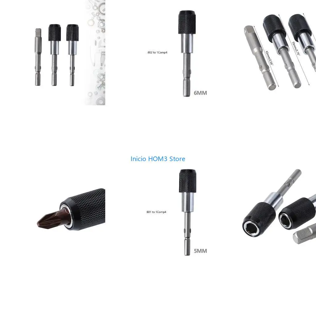 A5YD Locking Extension Bar Set for Power Tools - 3 Pieces of Hardened Chrome Vanadium Steel with Stainless Steel Socket