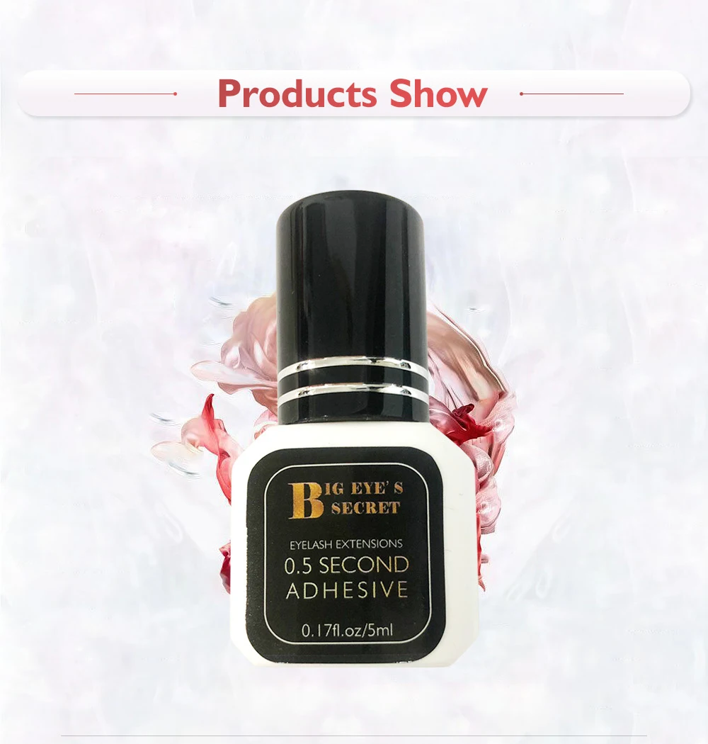 Big Eye's Secret Hot Sale 1 Bottle 5ml 1 Second Fast Drying Eyelash Glue Extension Adhesive Black Strong Sticky 6 Weeks