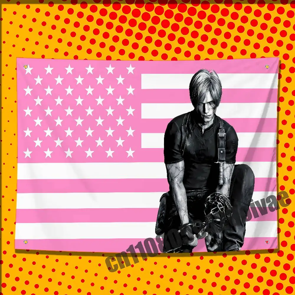 

50*70cm 60*90cm 80*120cm 100*150cm 150*200cm For R-Resident Evil Leon Kennedy Flag Camp Wall Banner Tapestry Cover