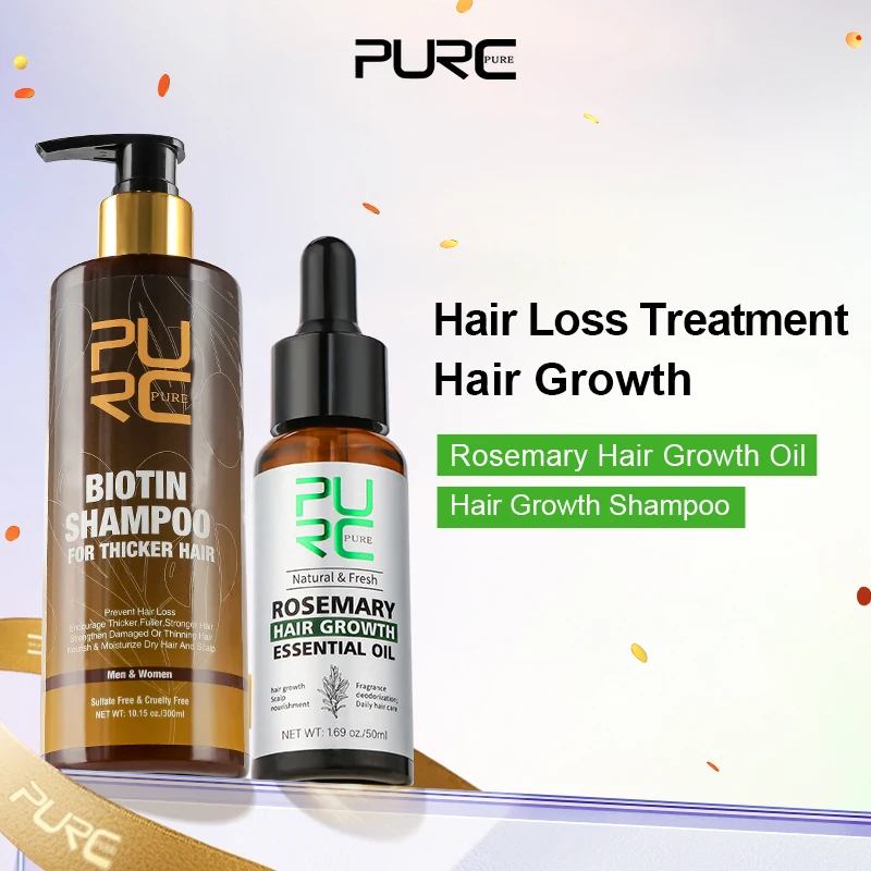 Rosemary Oil Hair Growth Serum & Biotin Hair Growth Shampoo Conditioner Set for Baldness Beard Anti Hair Loss Treatment Products