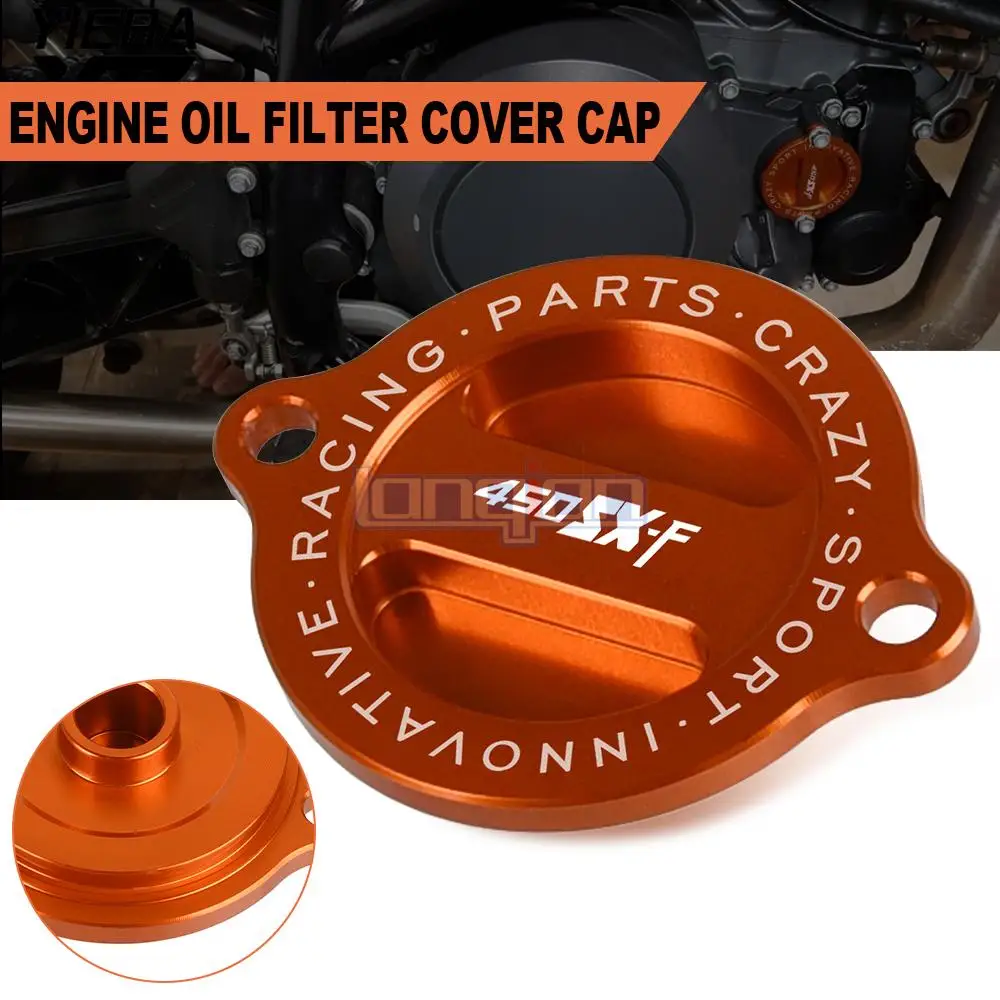 For 450SXF 2013 2014 2015 Motorcycle AL Refit Engine Oil Filter Cover Engine Tank Cap 450 SXF 450SX-F 450 SX-F 450XCF 450 XCF