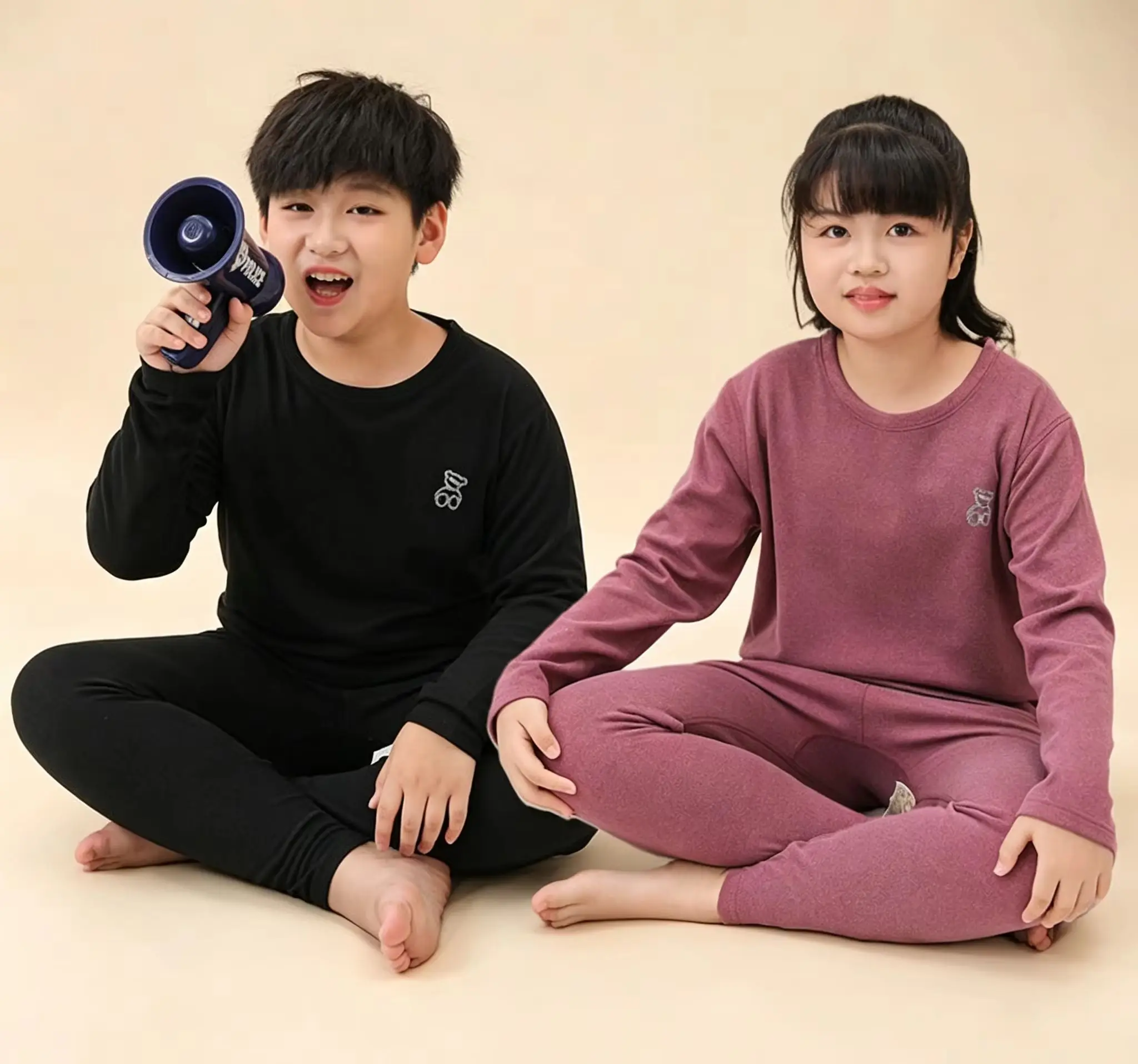 Boys Girls Pajamas New Autumn Long Sleeved Children's Clothing Sleepwear Fleece Pyjamas Sets For Kids 2 4 5 6 8 10 12 14 Years
