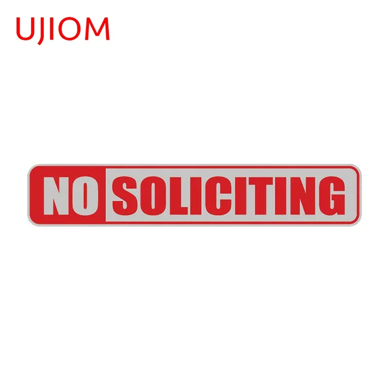 UJIOM NO SOLICITING Warning Wall Stickers Waterproof Vinyl Decals Kitchen Helmet Living Room Bathroom Bedroom Decoration Decals