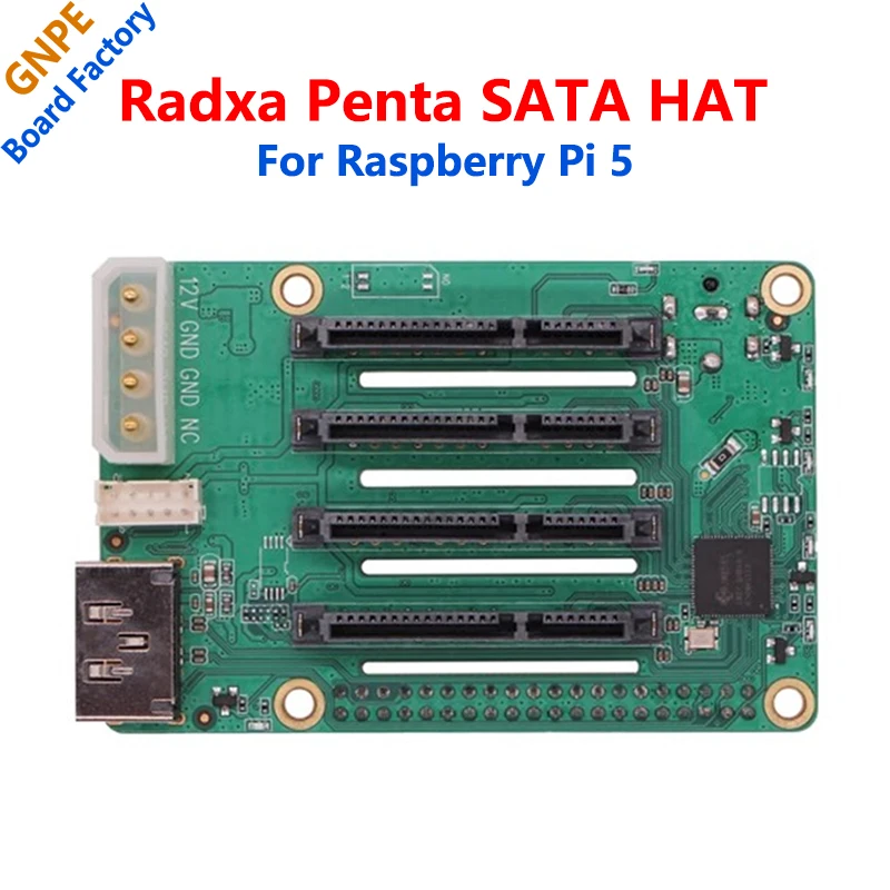 

Radxa Penta SATA HAT Up to 5x SATA disks HAT For Raspberry Pi 5 Pi5