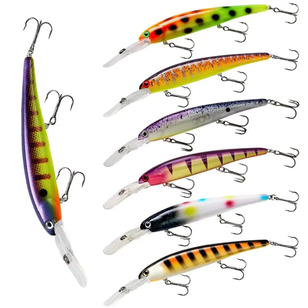 100pcs Sinking Wobbler Minnow Fishing Lure 16cm/20g Deep Diving Crankbait Artificial Hard Bait Carp Pike Bass Fishing Tackle