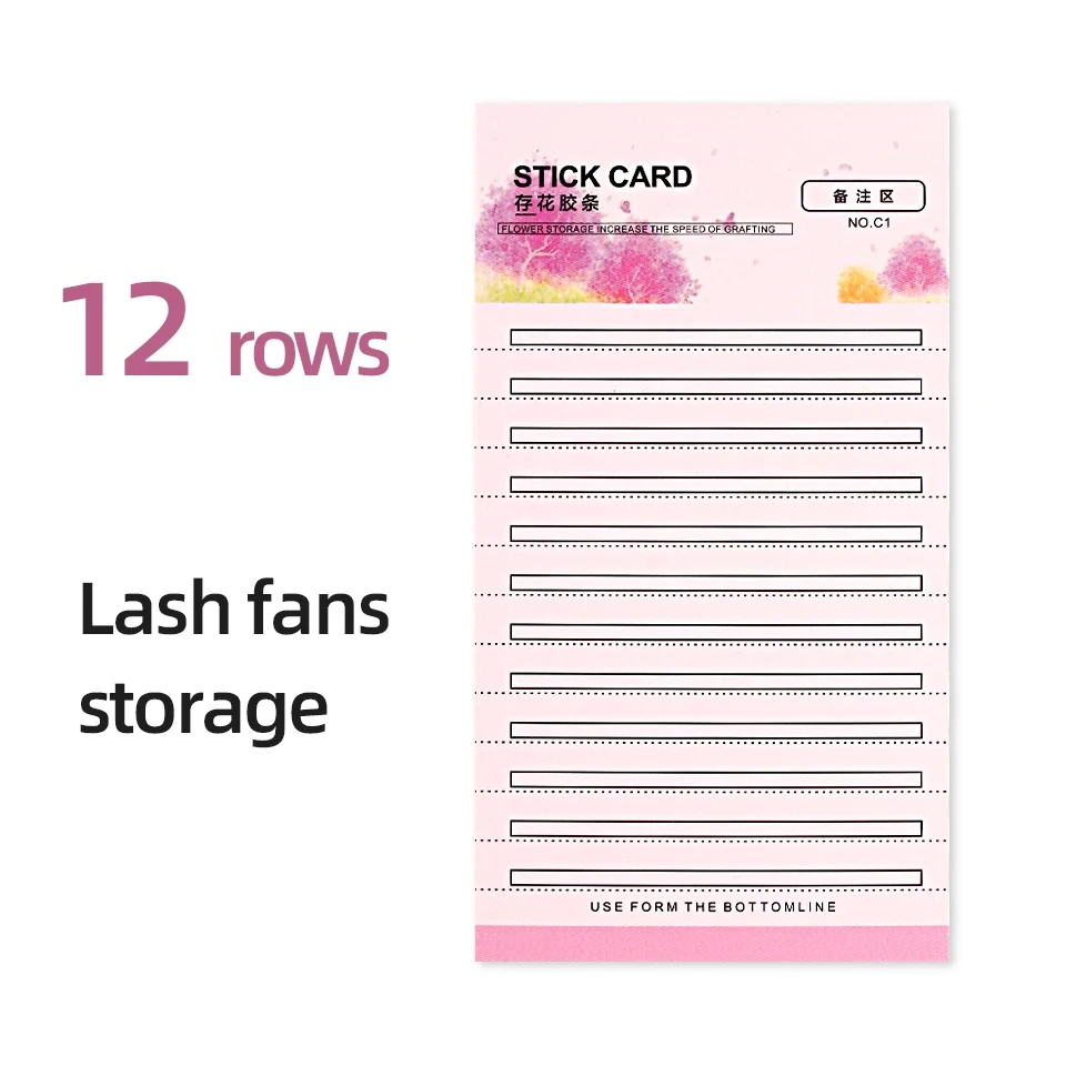 100Bags Grafted eyelash flower glue strip card camellia flower eyelash flower storage strip flower tool eyelash glue strip