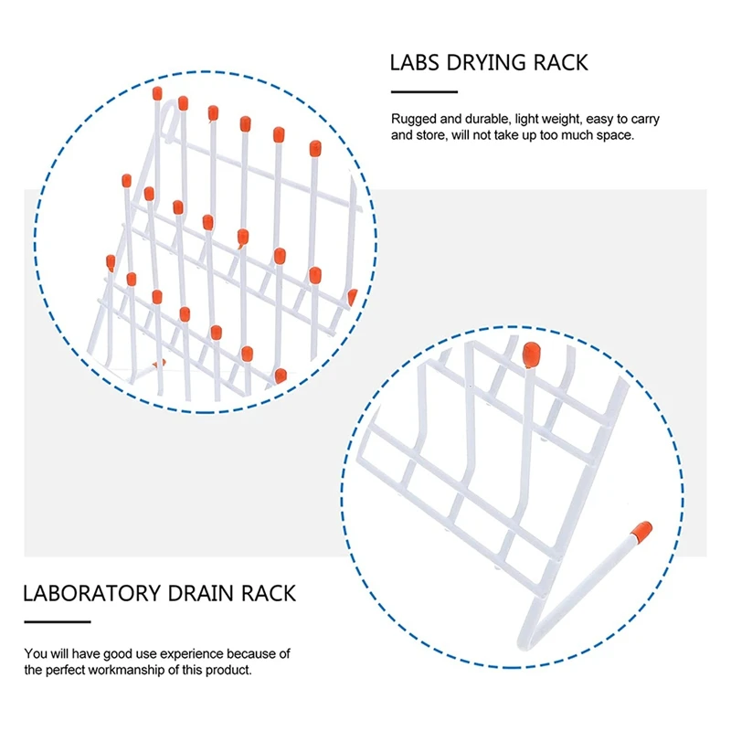 Lab Drying Rack 24 Pegs Lab Glassware Rack Wire Glassware Drying Rack Wall Mount/Freestanding Lab Glass Drying Rack