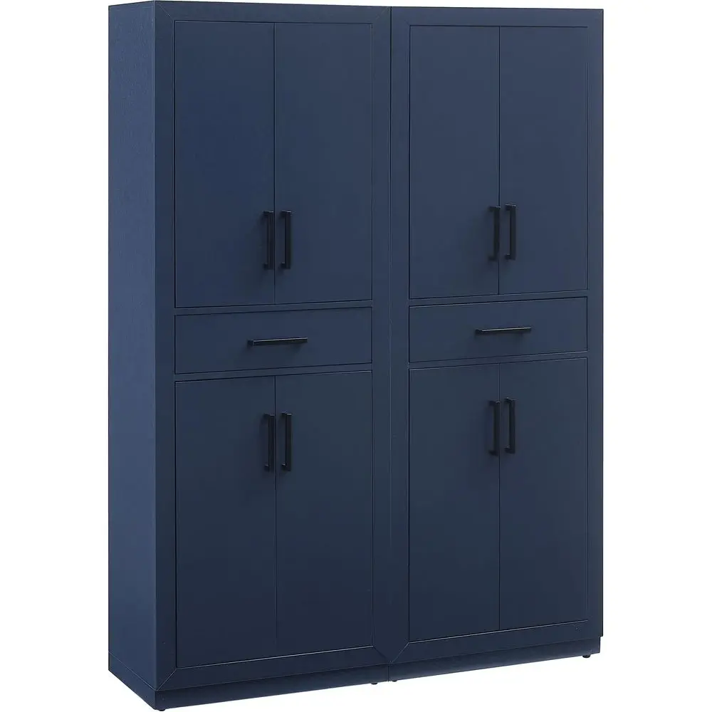 

Isla 2Piece Modern Kitchen Storage Pantry Cabinet Set with Shelves, Dining, Laundry Room, Navy