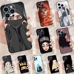 Islamic Hijab Girl Queen Case For iPhone 15 14 13 11 12 16 Pro Max Mini X XS Max XR SE2 Plus Shockproof Soft Back Cover