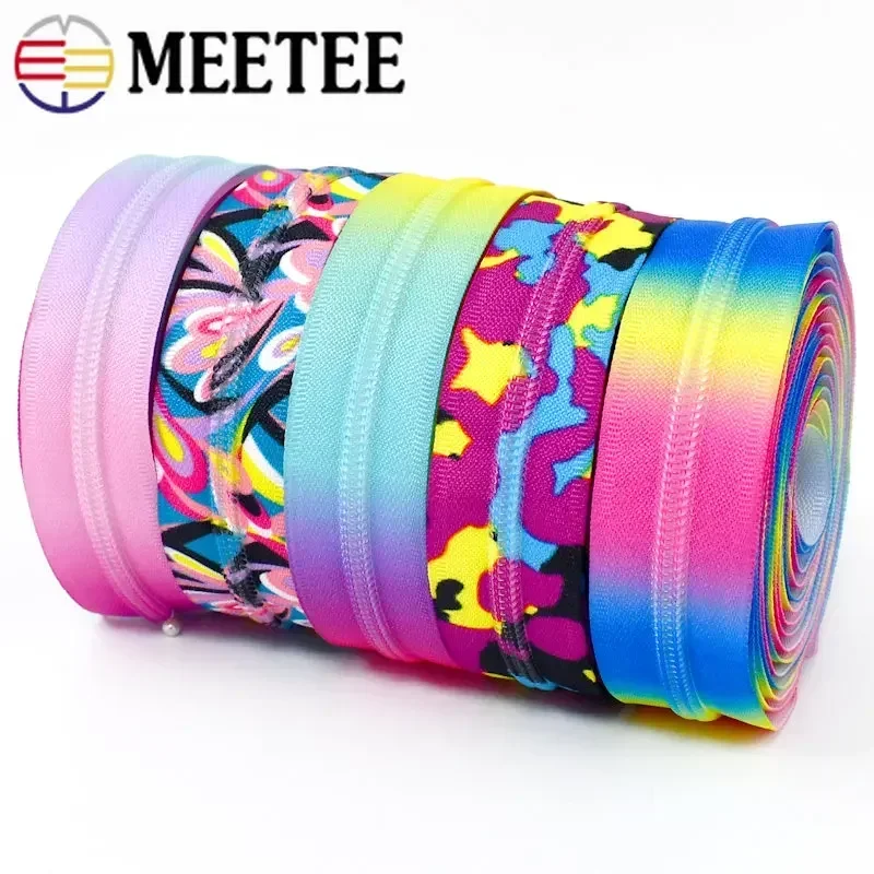 Meetee 3Meters 5# Nylon Zippers Tape For Sewing Bags Jacket Purse Decor Zipper Coat Coil Zip Repair Kit DIY Garment Accessories