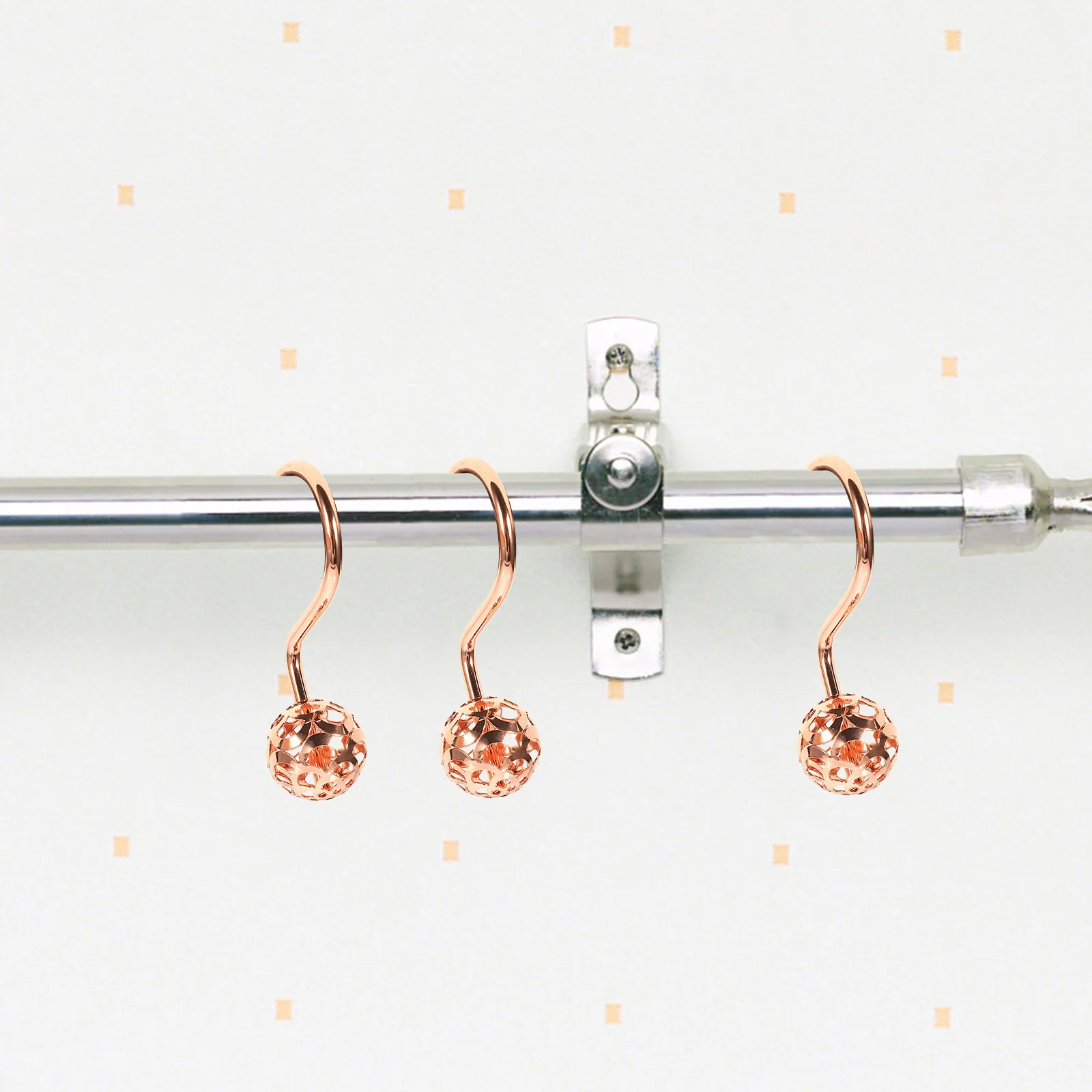 12Pcs Shower Curtain Hooks Metal Rustproof Easy Slide Bright Colors Bathroom Curtain Rod Rings Hangers