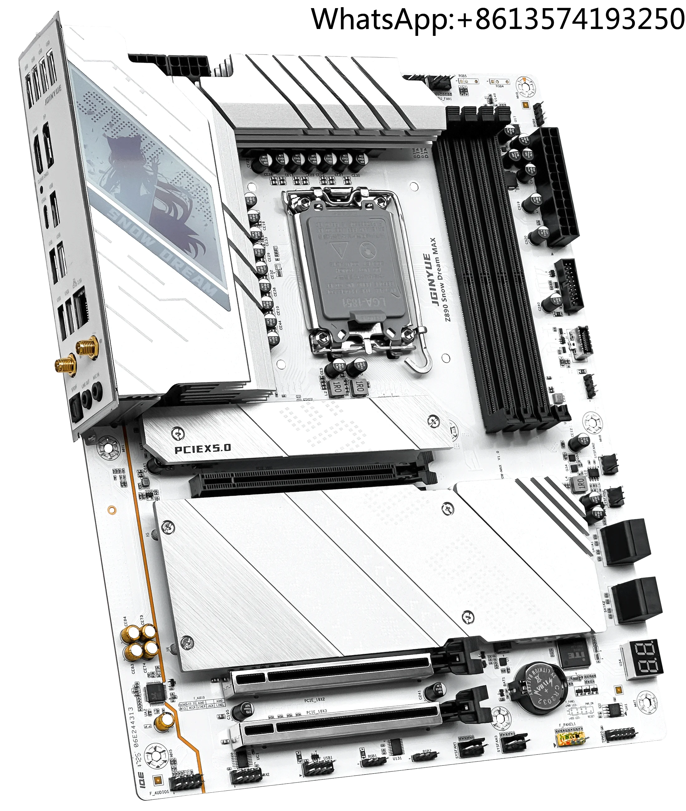 JGINYUE Z890 Snow Dream MAX Desktop Motherboard Support LGA1851 Slot Memory Capacity 192GB for PC