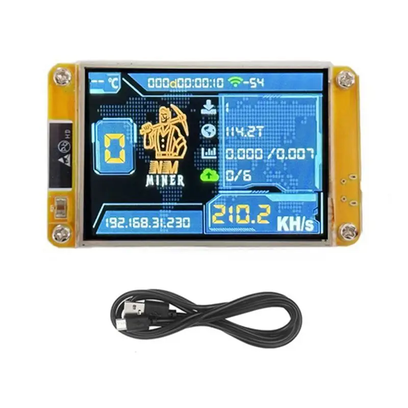 A01E-Nmminer Nerdminer 235KH/S Bitcoin Crypto Solo Lottery Miner 2.8 Inch Smart Display With Acrylic Shell Upgraded Nerdminer