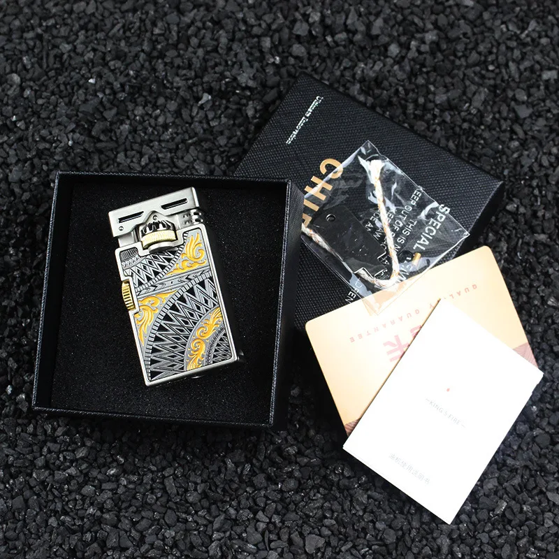 

New Leading Oil Lighter Mandala Gear Rotating Pressure Reducing Durable Windproof Retro