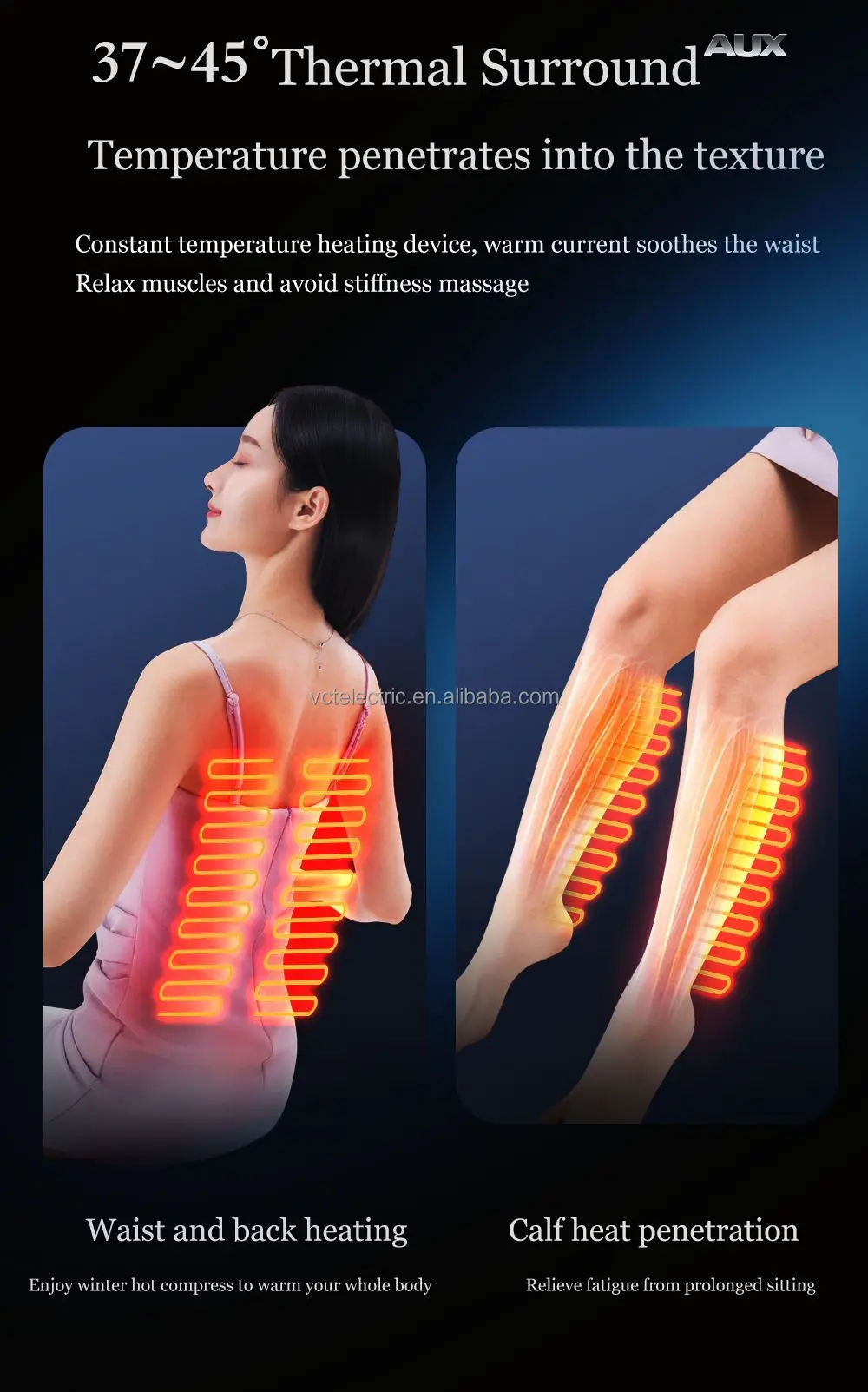 Professional Heart Detection New Product Back Massager Electric Heated Vibration Massage Chair Cushion