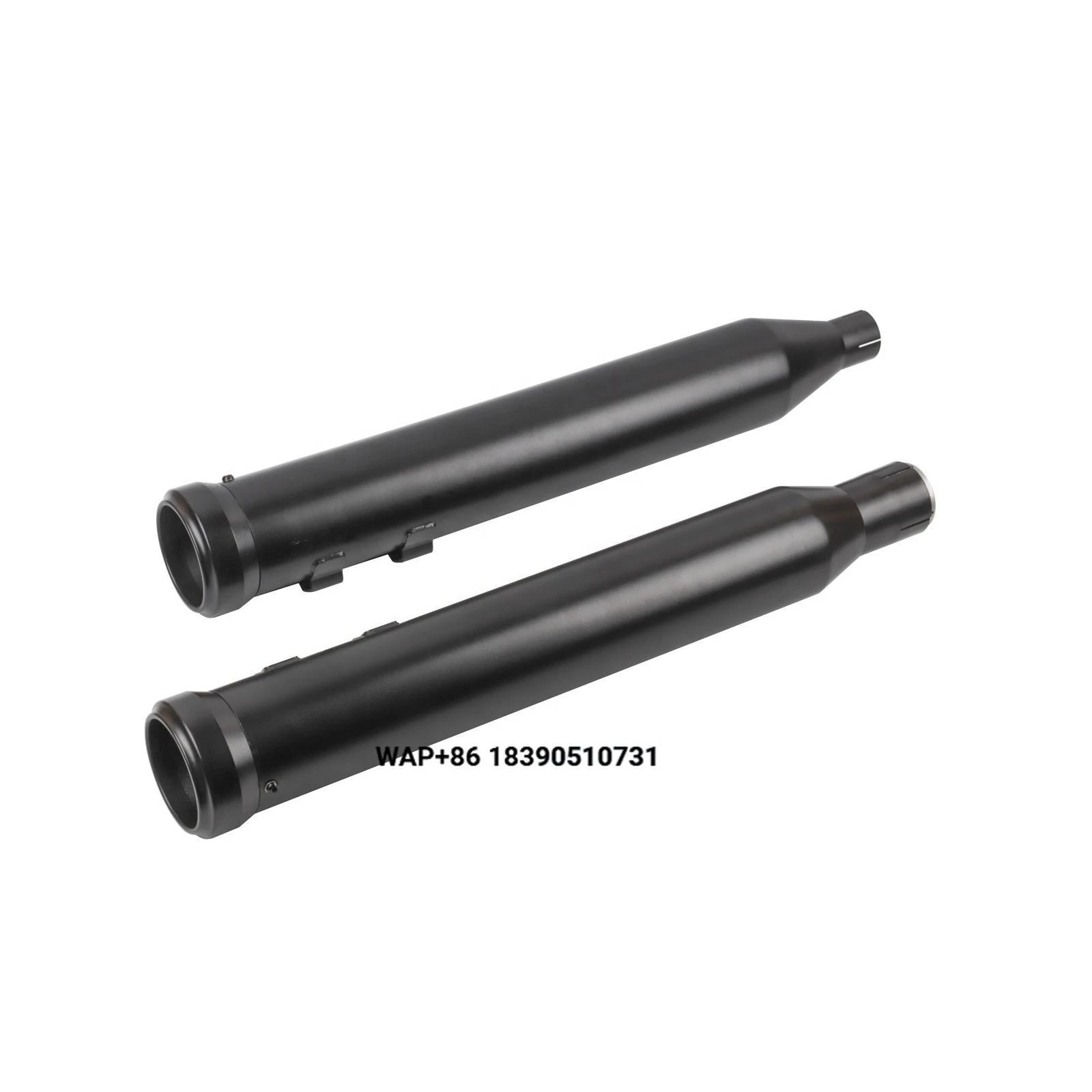 Black Alloy Steel Round Slip-On Mufflers for 2003+  Touring, Deep Sound, +20% /Torque, Pair