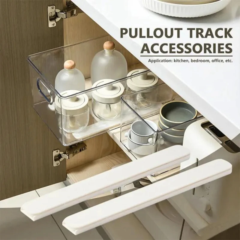 Accessories Storage Bin Tracks DIY Drawer Guides Multifunctional Cabinet Organizer Box Sliding Rail Storage
