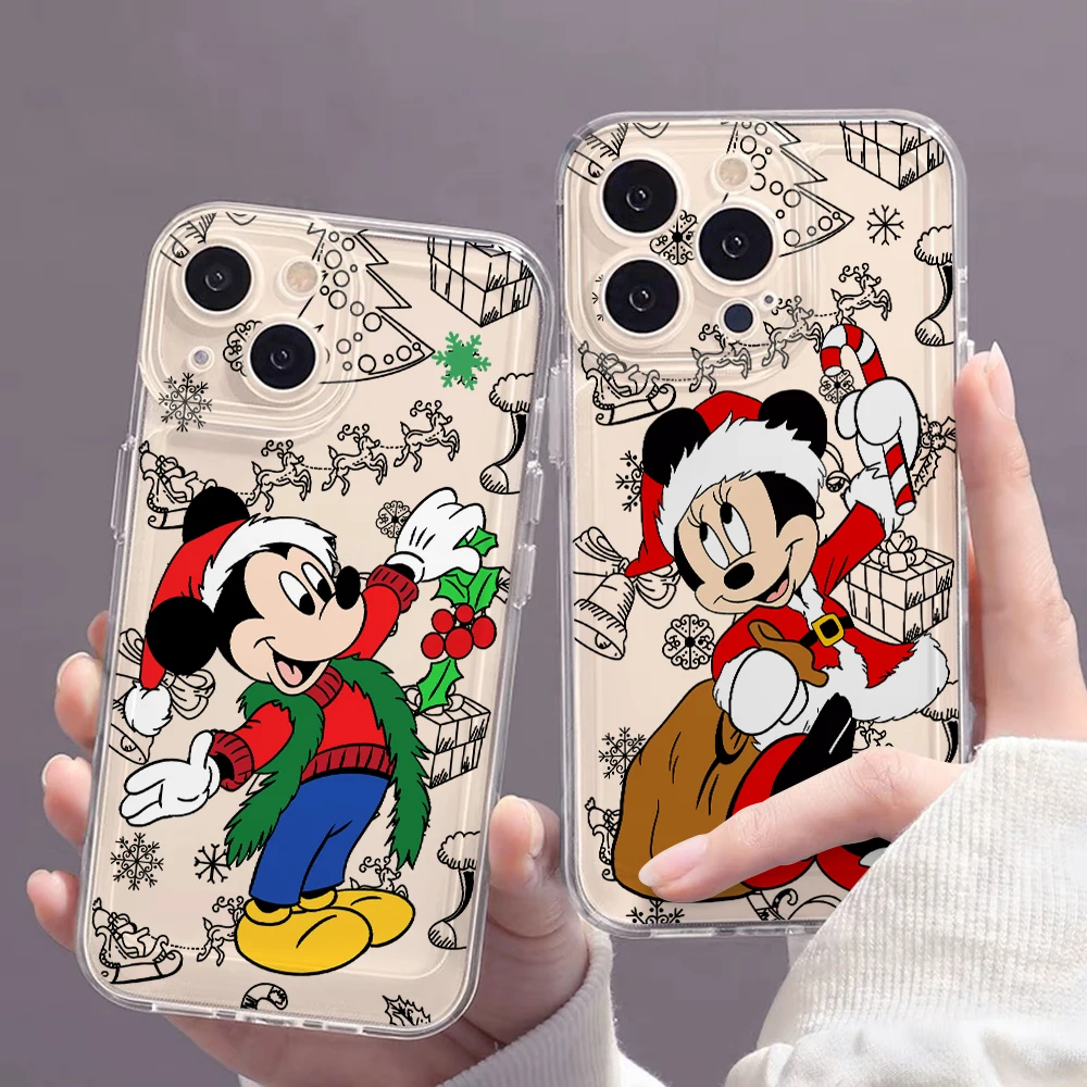 Mickeys Minnies Christmas Phone Case for Motorola Moto G9 G22 G53 G30 G71 G72 G73 Edge 40 Pro Soft Transparent TPU Back Cover