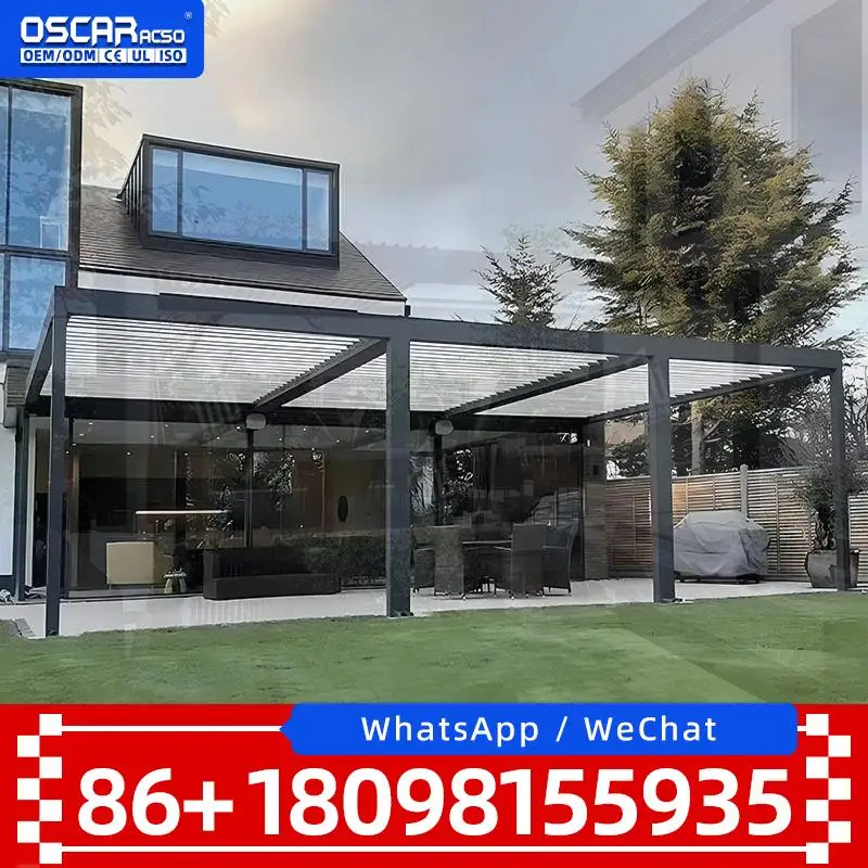Freestanding Aluminum Sunroom with Waterproof Roof for Garden Hotel Apartment Use pergolas