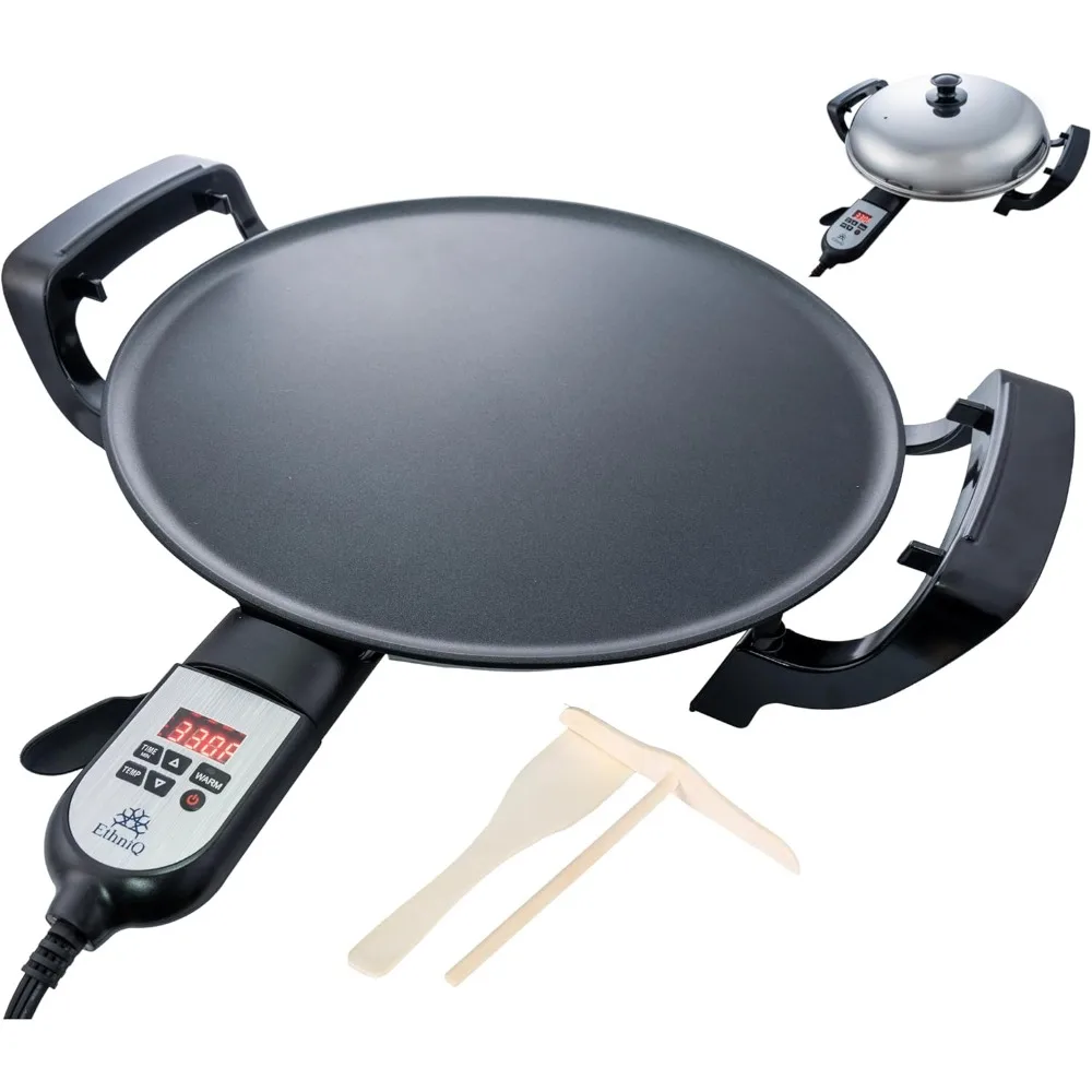 Non-Stick Griddle for Injera Anjero Crepe Pancake Teff Maker with Digital Heat Control