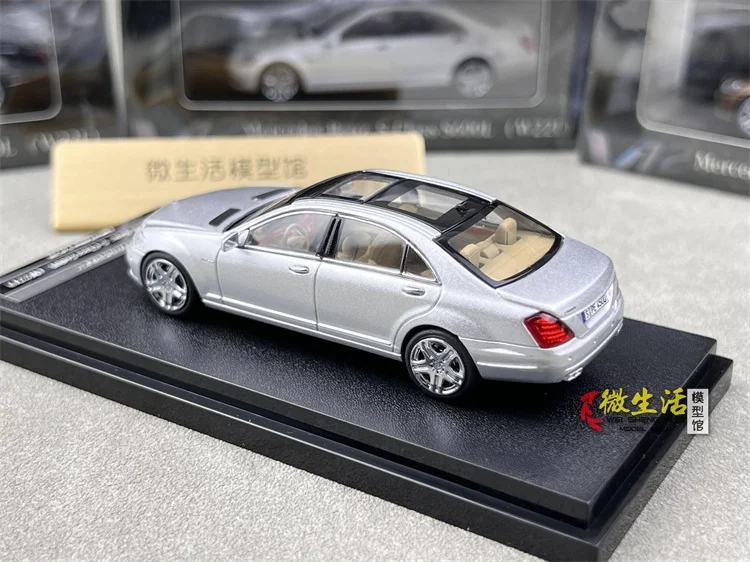 MH 1:64 S-Class S600L W221 لونين في 2025 مجموعة هدية مقياس نموذج سيارة