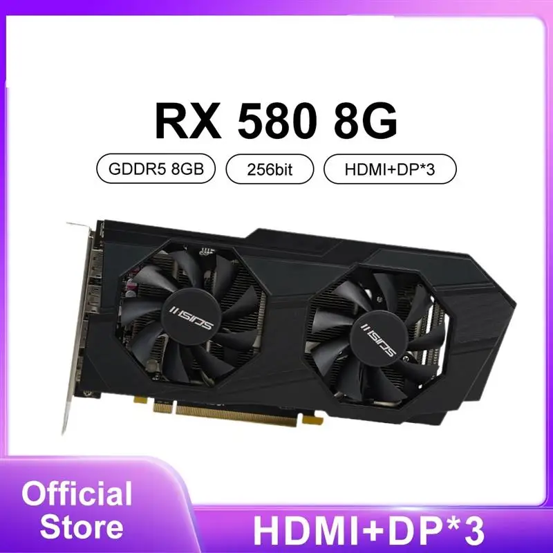 Good RX 580 8GB Graphics Card GDDR5 256Bit Gaming Card GPU Video Card AMD Radeon RX580 8G Placa De Video For PC Desktop