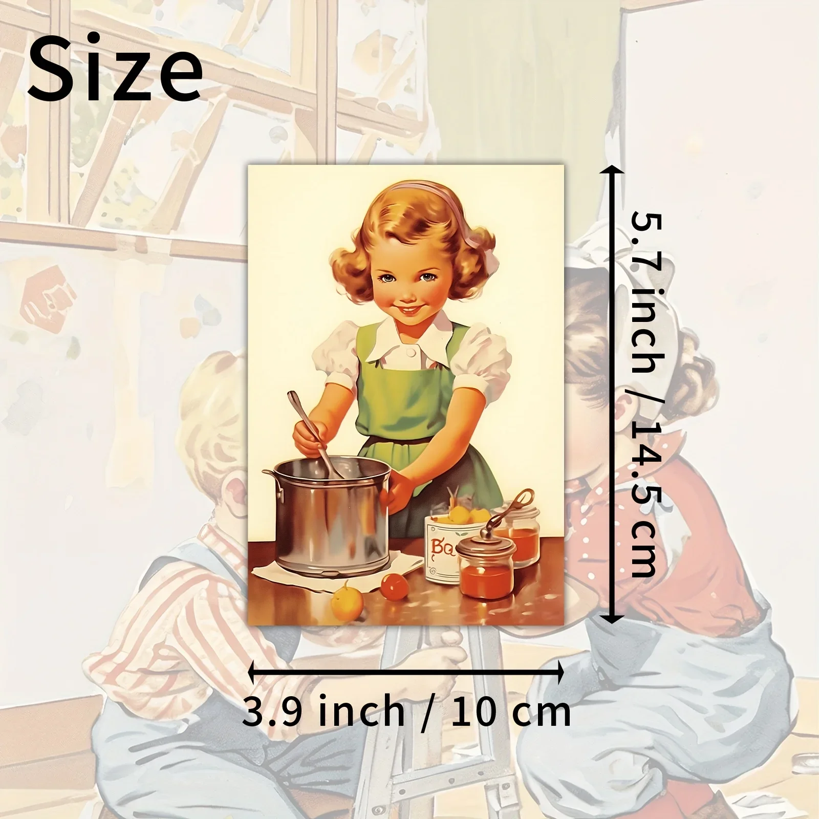 20PCS Vintage Themed Postcards, Classic Housewife Design, Suitable for Vintage Miscellaneous Diaries and Handmade Crafts