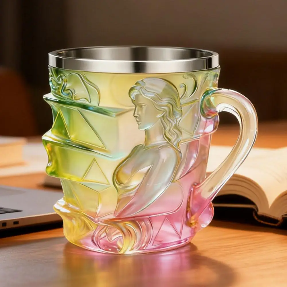 200ml 3D Painted Book Coffee Mugs Colorful Women Book Stacked Resin Coffee Mug Cup Handmade Water Cup Drinkware Desktop Ornament