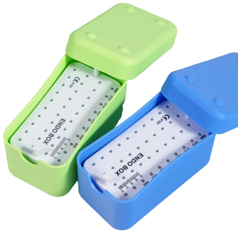 1PC Needle expansion file storage box, needle instrument storage box, blue/green dental root canal disinfection box