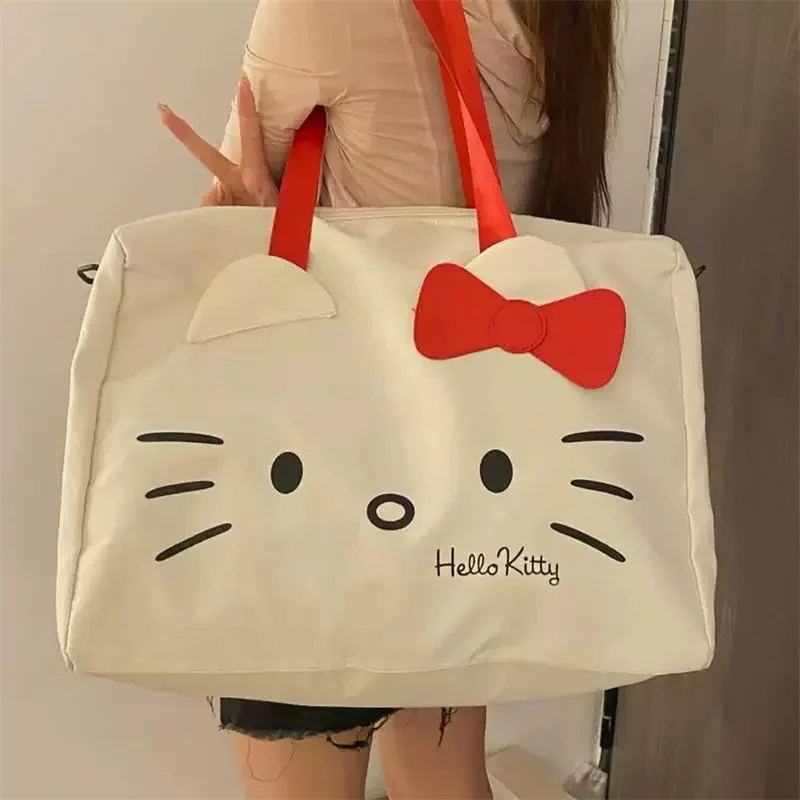 Sac de voyage à bandoulière Anime Sanurgente, Hello Kitty Cartoon, sac de capacité élevée, sacs initiés, bagages portables, sac de rangement, cadeau