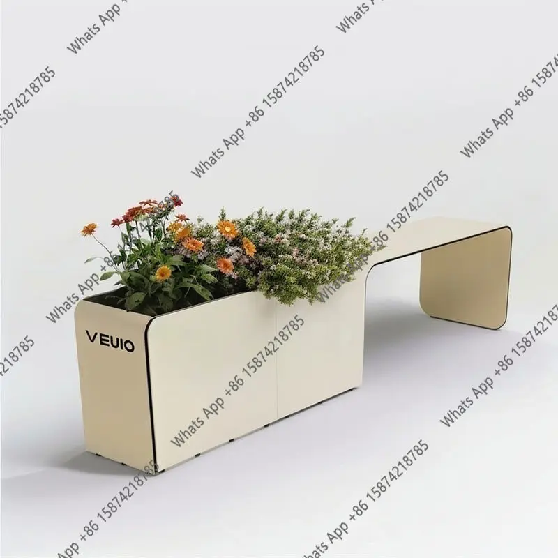 

Outdoor flower box seat outdoor seat flower bed square seating area partition seat combination is simple