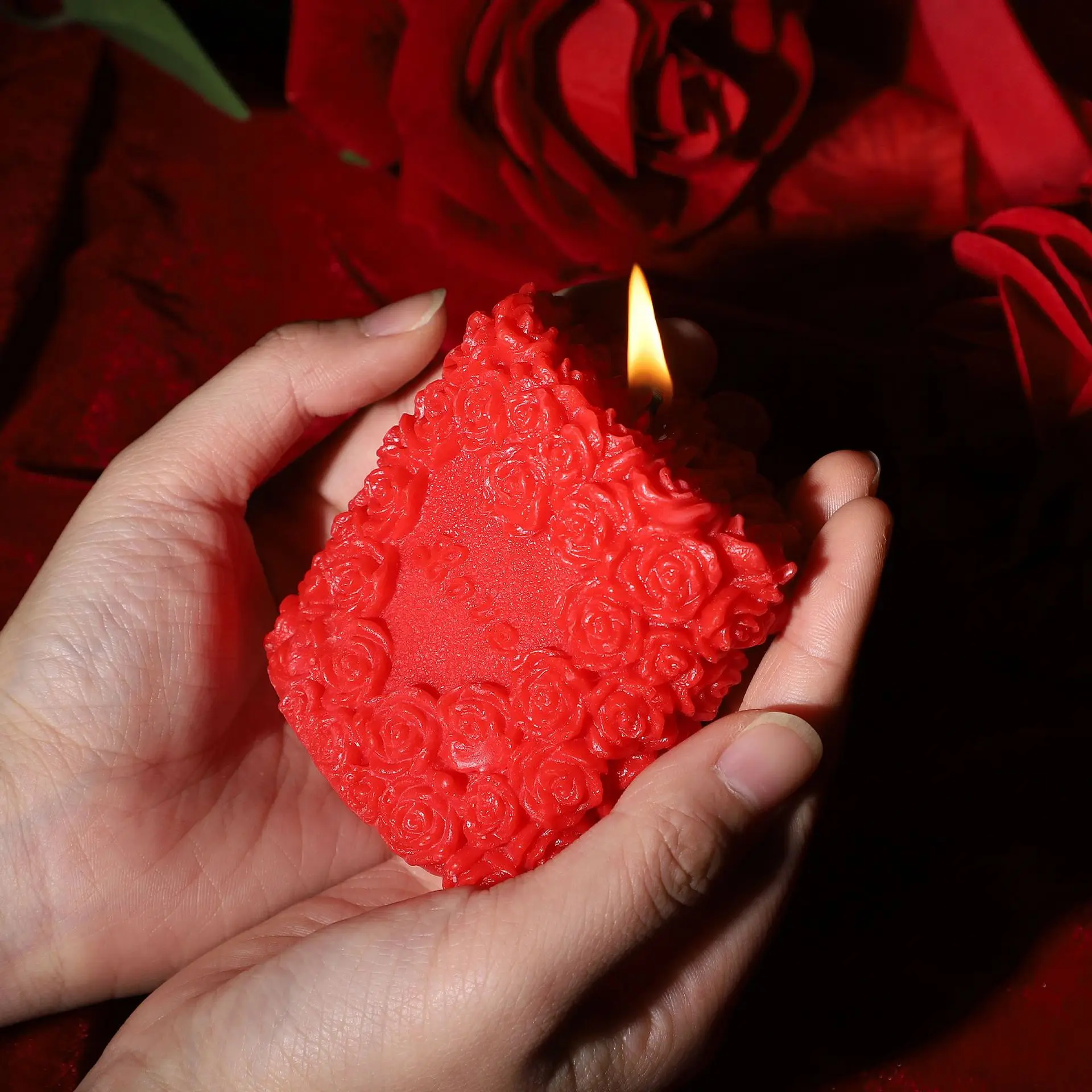 Flower Sm Low-temperature Candle, 48 Degrees Soy Wax Anti-scald Drop Candle, Rose Scented Candle