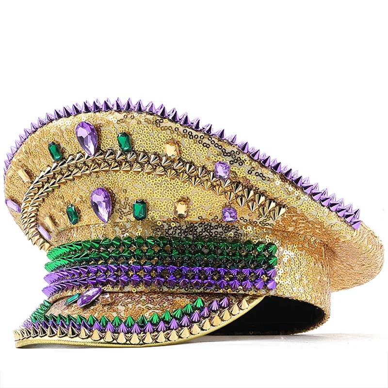 Trendy Rhinestone Flat Top Hat For Women Fall And Winternew Arrivaleasiest For Matchelegant Navy Hat British Fashion Beret