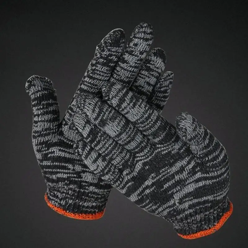 

24 Pcs Protective Gloves Cotton Thread Gloves Work Thick Nylon Black Yarn Wear Resistant Cotton Thread Gloves
