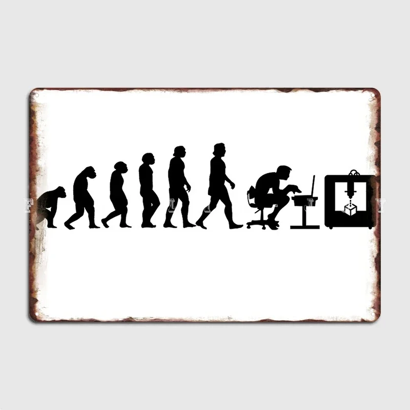 3d Printer Evolutions Print Hobby Gift Idea Metal Sign Party Personalized Wall Cave Wall Decor Tin Sign Posters