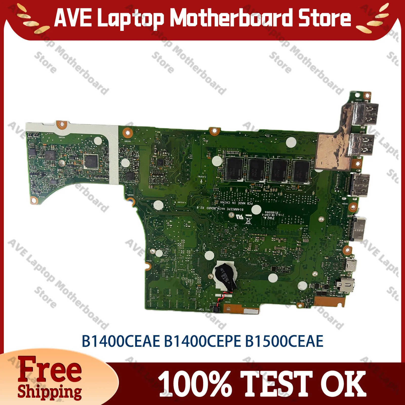 

B1400CEA Laptop Motherboard For ASUS B1400CE PX555C B1400CCEPEY P1450C B1400CCEPE B1400CCEAE PX455C Mainboard With I3 I5 I7 CPU