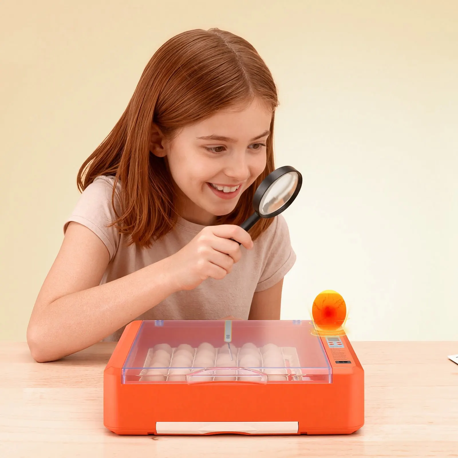 

36 Egg Incubator, Automatic Egg Turner with Candler & Water Tray, Temperature & Humidity Control, 360° View Clear Window