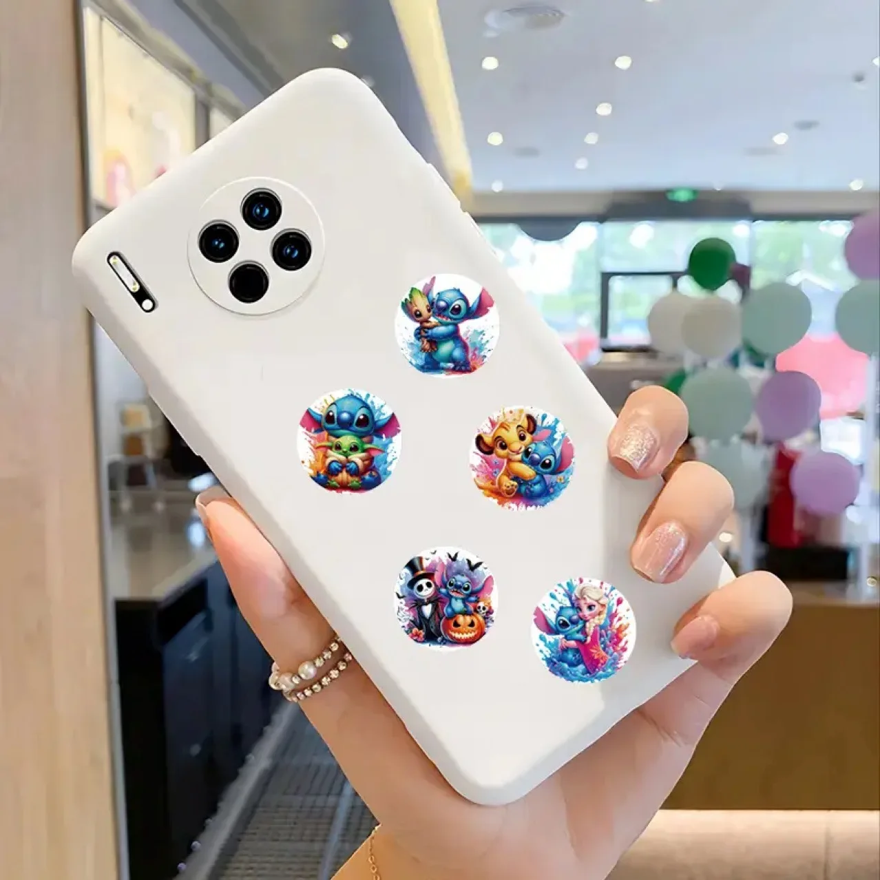 

500pcs/Roll Disney Princess and Stitch Cartoon Sealing Stickers DIY PVC Laptop Decals Decoration Reward Gift Toy