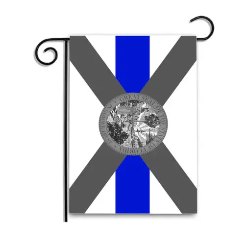 Thin Blue Line Subdued Florida State Flag 12x18 Inch Garden, Apartment Flag KKL AAL HHM WZZ yyi