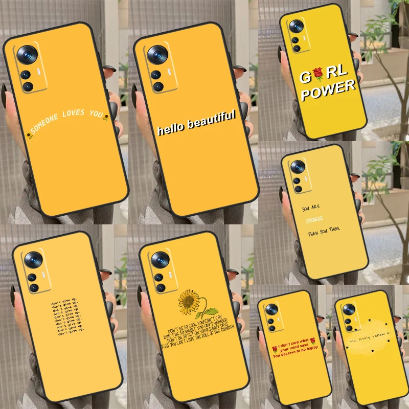 Yellow Aesthetic Art Capa For POCO F5 X5 X3 Pro M6 M5s X4 F4 GT F3 Case For Xiaomi 13 Lite 11T 12T 12 Pro 12X