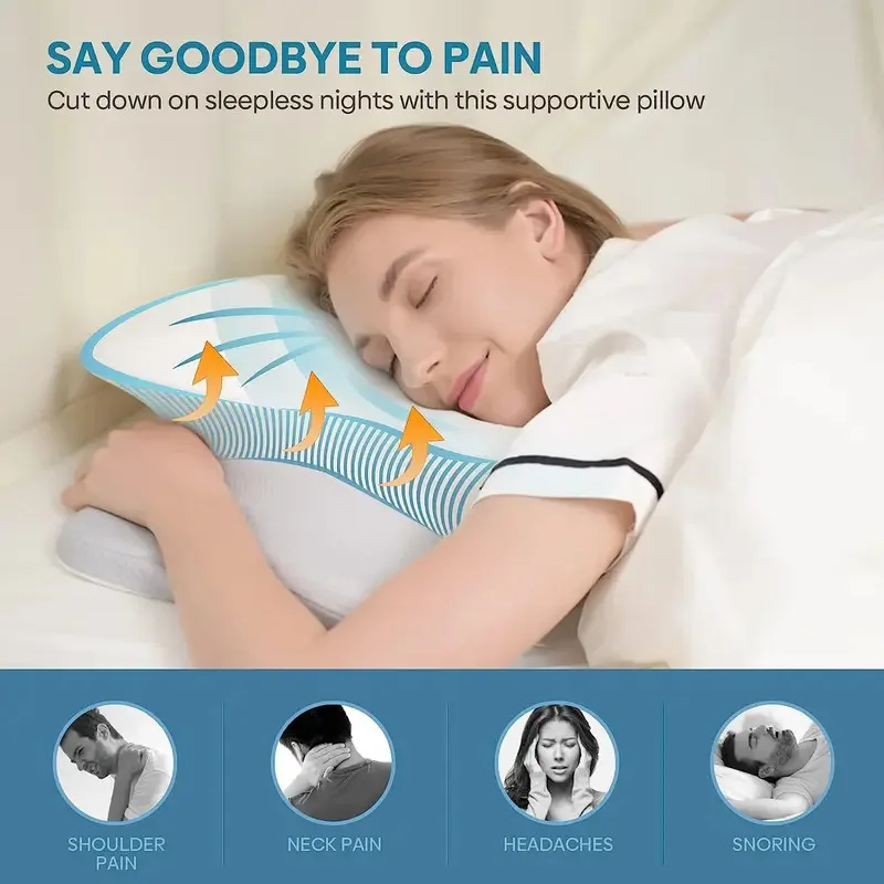 Odorless Orthopedic Pillow For Neck And Shoulder Pain Memory Foam Neck Pillow Ergonomic Sleeping Cervical Pillow