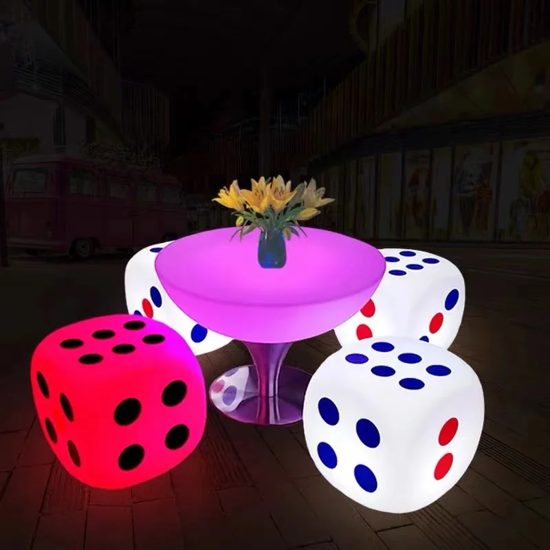 Outdoor waterproof, colorful luminous sieve cup stool, cube