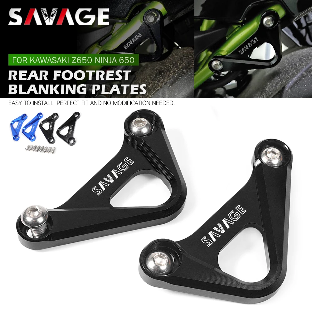 Rear Footrest Blanking Plate For KAWASAKI NINJA 650 Z650 2017-2023 Z 650 Motorcycle Racing Hook Passenger Foot Rest Pedal Delete