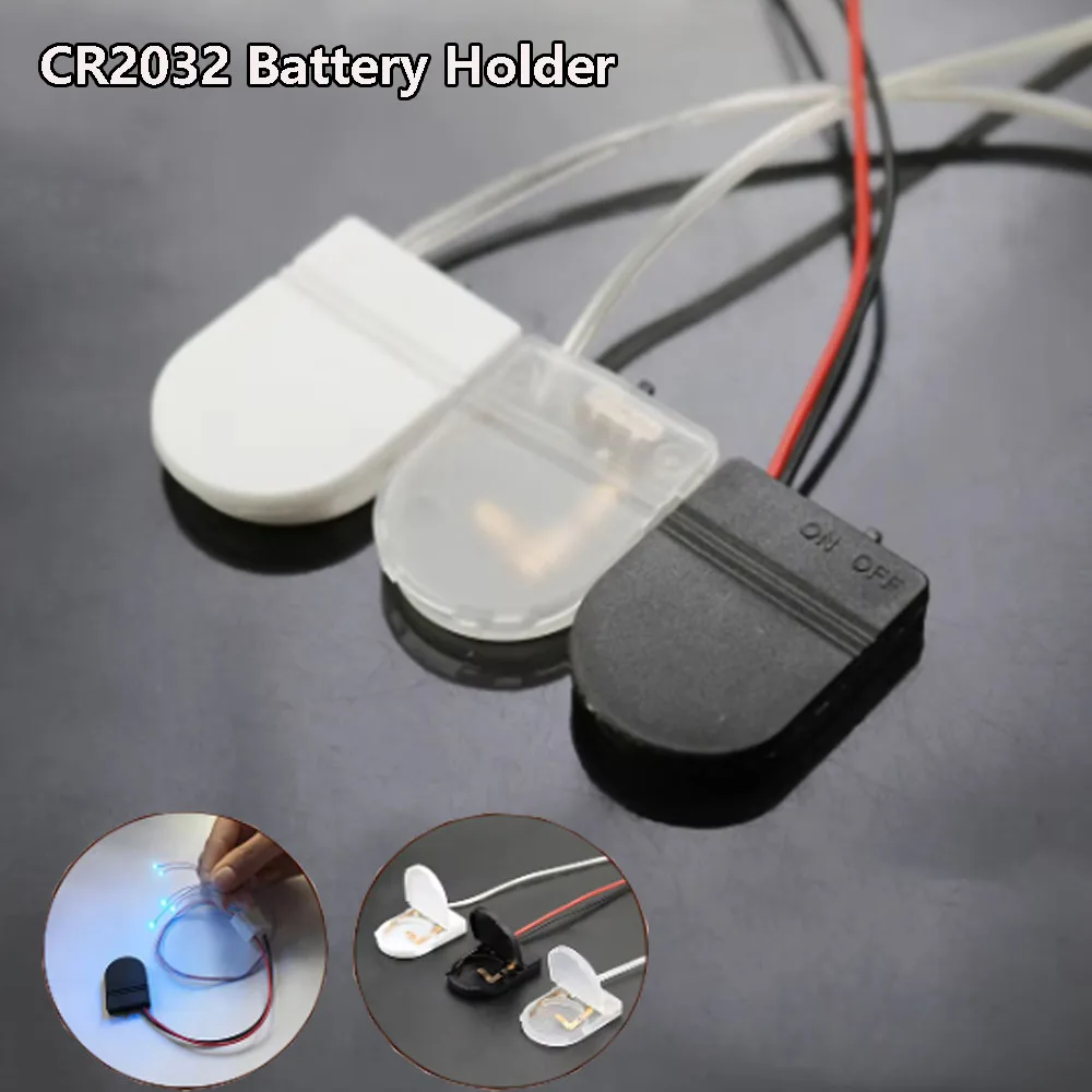 

1PCS Single Slot CR2032 CR 2032 Button Coin Cell Battery Holder Case Cover With ON-OFF Switch Leads Wire 3V Battery Storage Box
