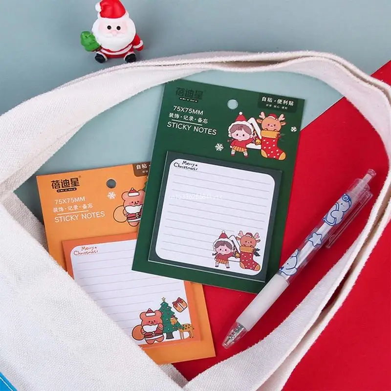 10 Pcs Christmas Notes Pads Self-ashesive Notes Papers for Kids Boys Girls Gift Dropship