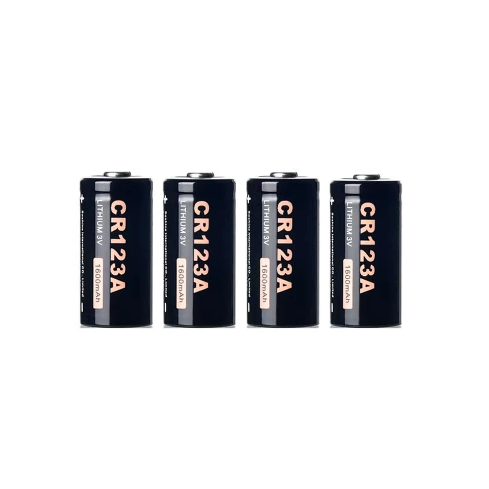 4 Pcs / Lot Soshine 3.0V CR123A Primary Lithium 1600mAh RCR123A Battery Cell Disposable batteries